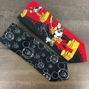 Disney Mickey Unlimited Ties‎ Set 2pc Cartoon Character Band Conductor